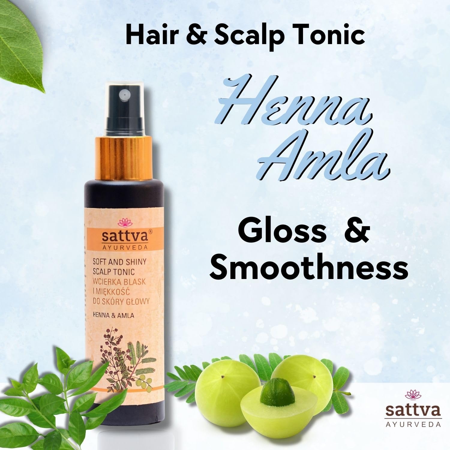 Sattva Hair & scalp tonic. Henna & amla 100ml, Beige, 100 ml (Pack of 1) - Image 2