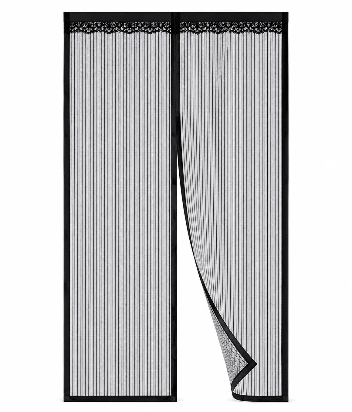 Magnetic Door Mosquito Net for Door, Auto Closing Polyester Mesh Screen, Washable Insect Protection Curtain, Easy Installation, Black, 100 x 210 cm (39 x 82 Inch)-image-34