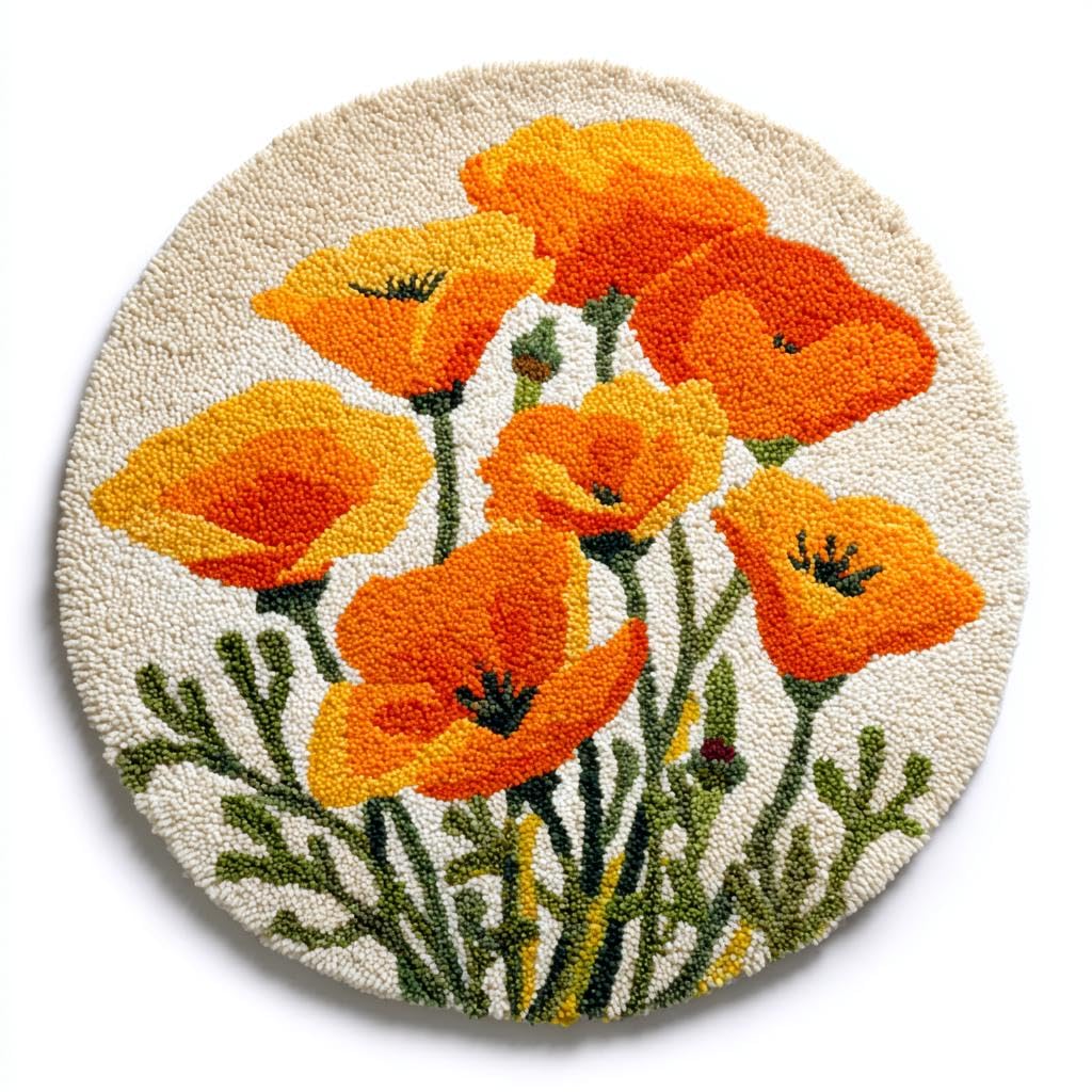 Amazon.com: DIY Latch Hook Rug Kit California Poppy Flowers