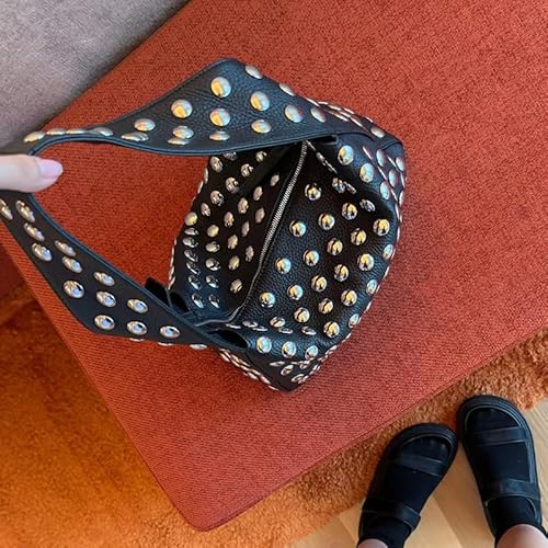 Generic Studded Vegan Leather Y2K Shoulder Bag: 90S Punk Style Purse For Women Designer Handbag 2000S Fashion Trend Streetwear Accessory thumb #4