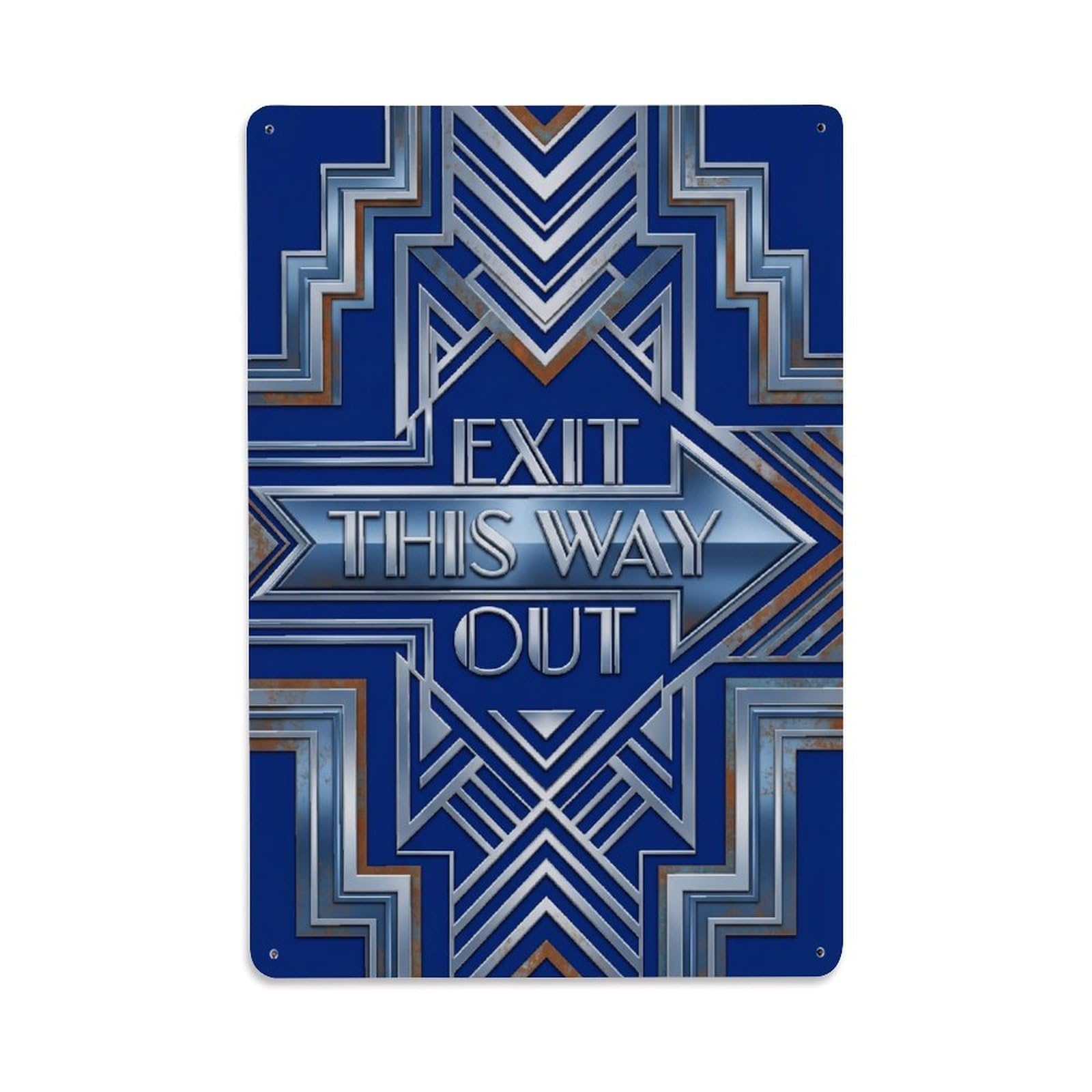 Exit This Way Out Building Code Vintage Metal Tin Sign Plaque Wall Decor for Cafe, Club, Garden Metal Poster 8x12Inch
