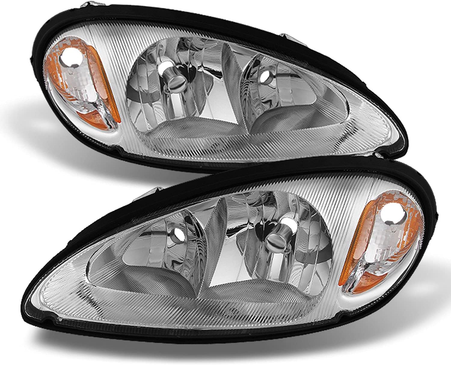 AKKON - For Chrysler PT Cruiser OE Replacement Black Bezel Headlights Driver/Passenger Head Lamps Pair New
