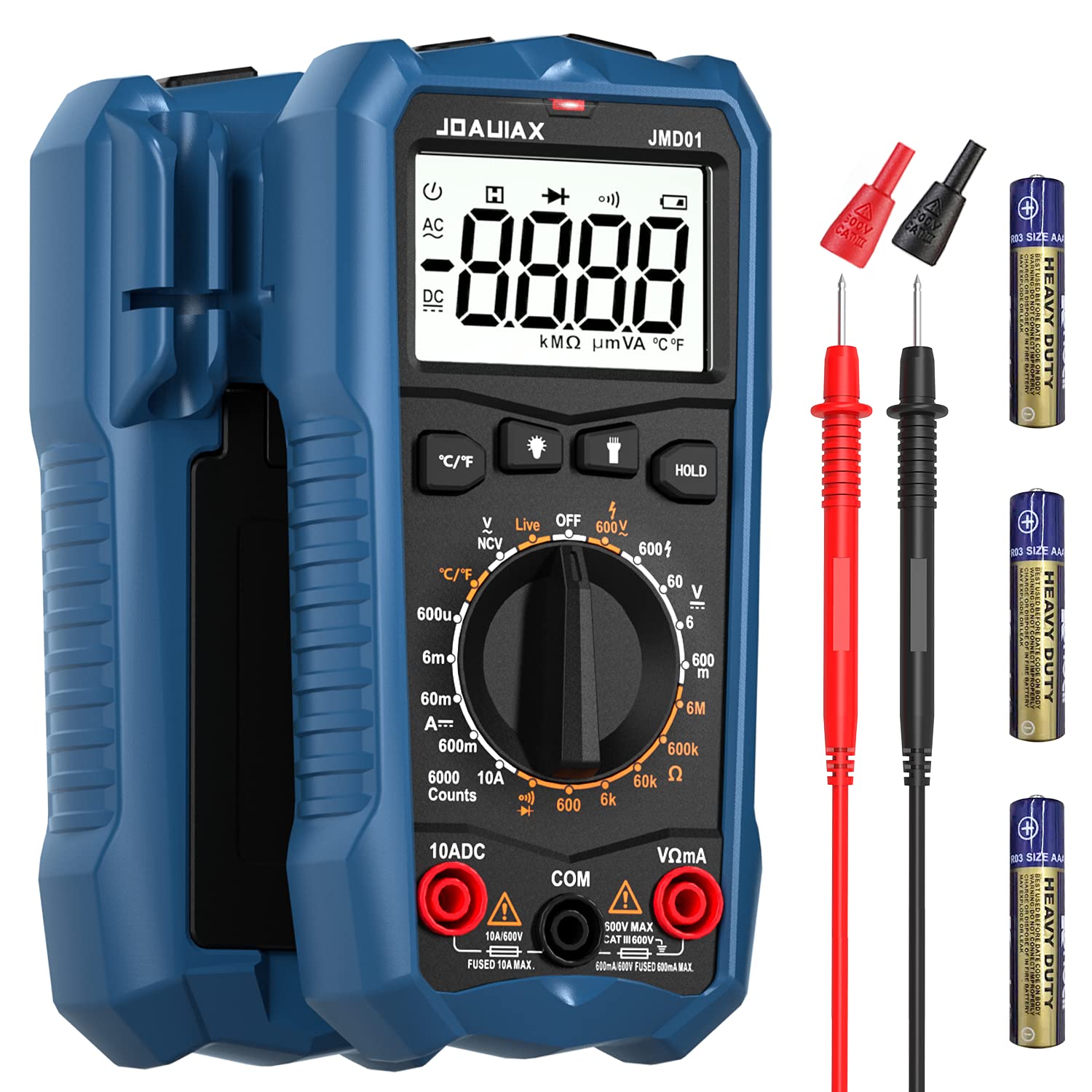 JOAUIAX Digital Multimeter Tester,6000 Counts AC/DC Voltage&DC Current