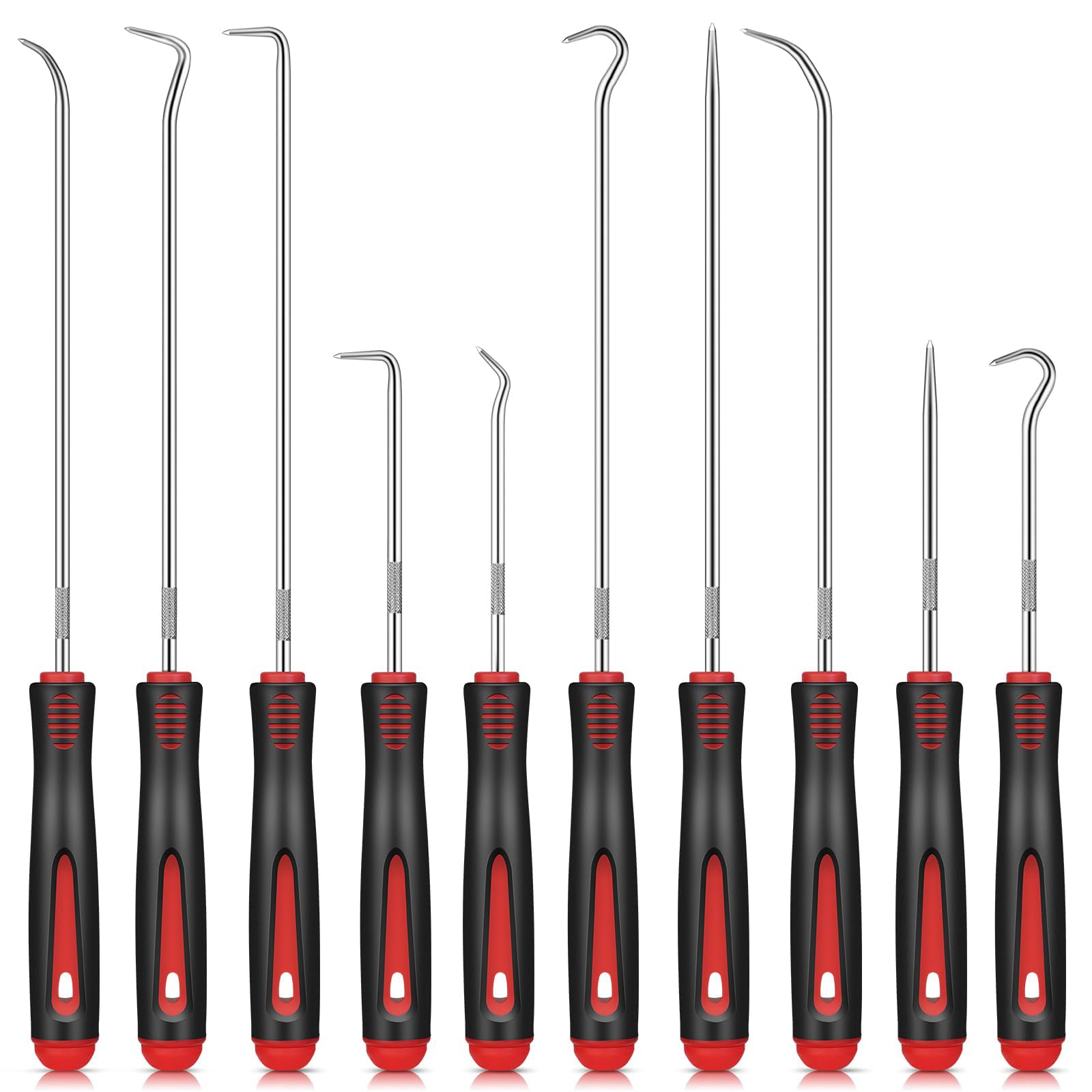 Hook and Pick Set,10 PCS Extra Long Hook and Pick Set for Mechanics Hose Oil Seal & O-Ring Removal Tools Ideal for Automotive Repair Drive Shaft Injector & DIY Hand Tool Kits