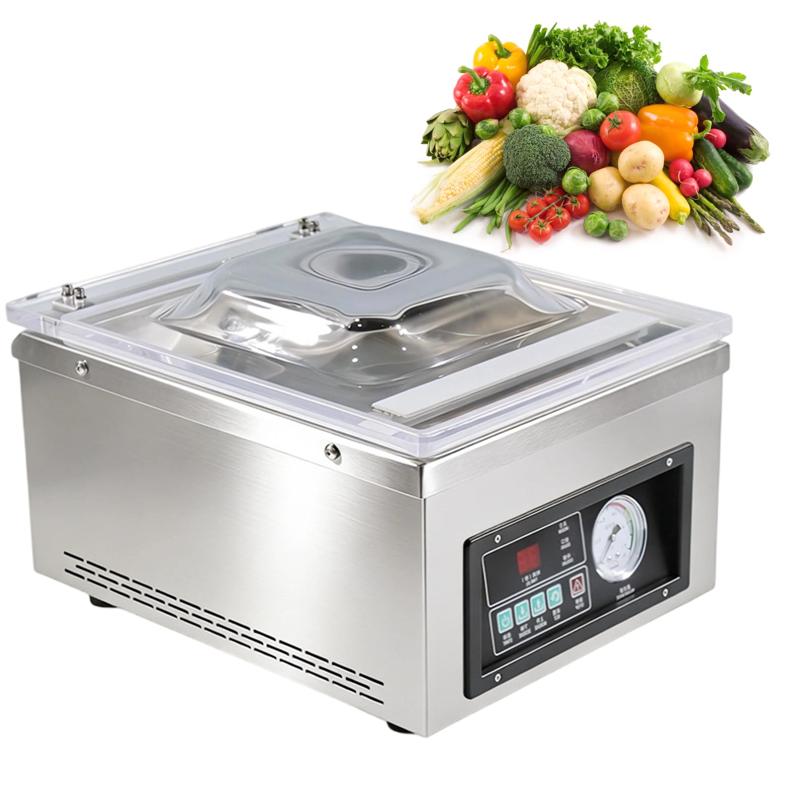 Zgrzewarka PróżNiowa Do śWieżYch MięS, Maszyna Do Zgrzewania żYwnośCi 370 W Z PręTem UszczelniająCym 26 Cm I Cyfrowym Panelem Sterowania Do Konserwacji MięSa DZ-260