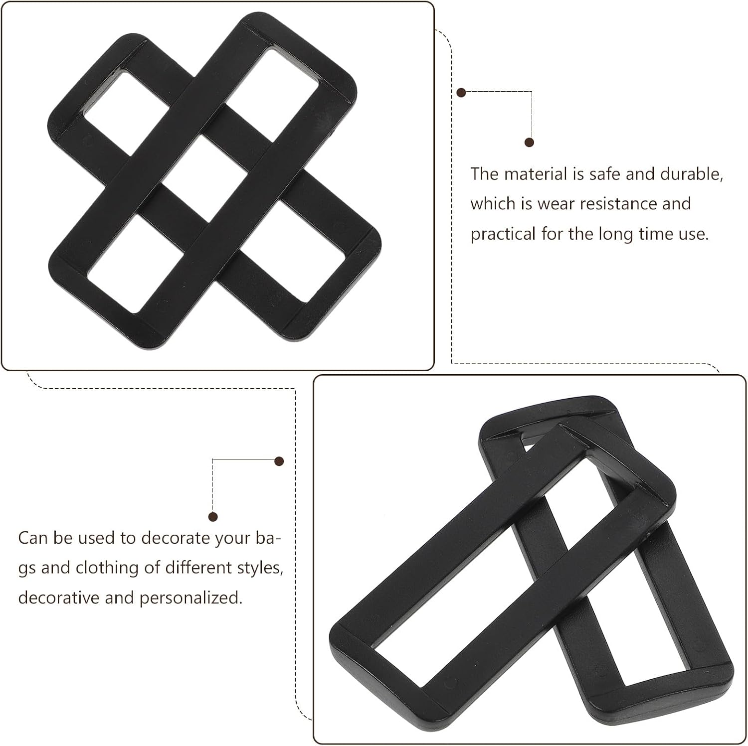 YARNOW 100pcs 2-inch Rectangle Ring Buckles Stainless Steel DIY Bag Repairing Parts Adjustable Belting Connectors for Backpacks and Purse Strap Accessories