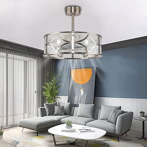 Miniatura 7 de Ventilador de techo de cristal de 52 pulgadas con control remoto de luces, ventilador de araña de casa de campo negro, candelabro rústico para