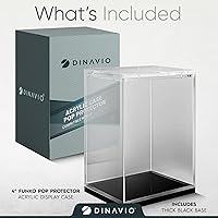 Vista 6 de Funko Pop Protector – vitrina de acrílico – Diseño apilable resistente – Estuche de 0.157 in para figuras de vinilo de 4 pulgadas – Base negra