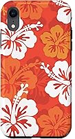 Vista 25 de Carcasa para iPhone 17 con diseño de flores hawaianas tropicales de hibisco naranja Y2K