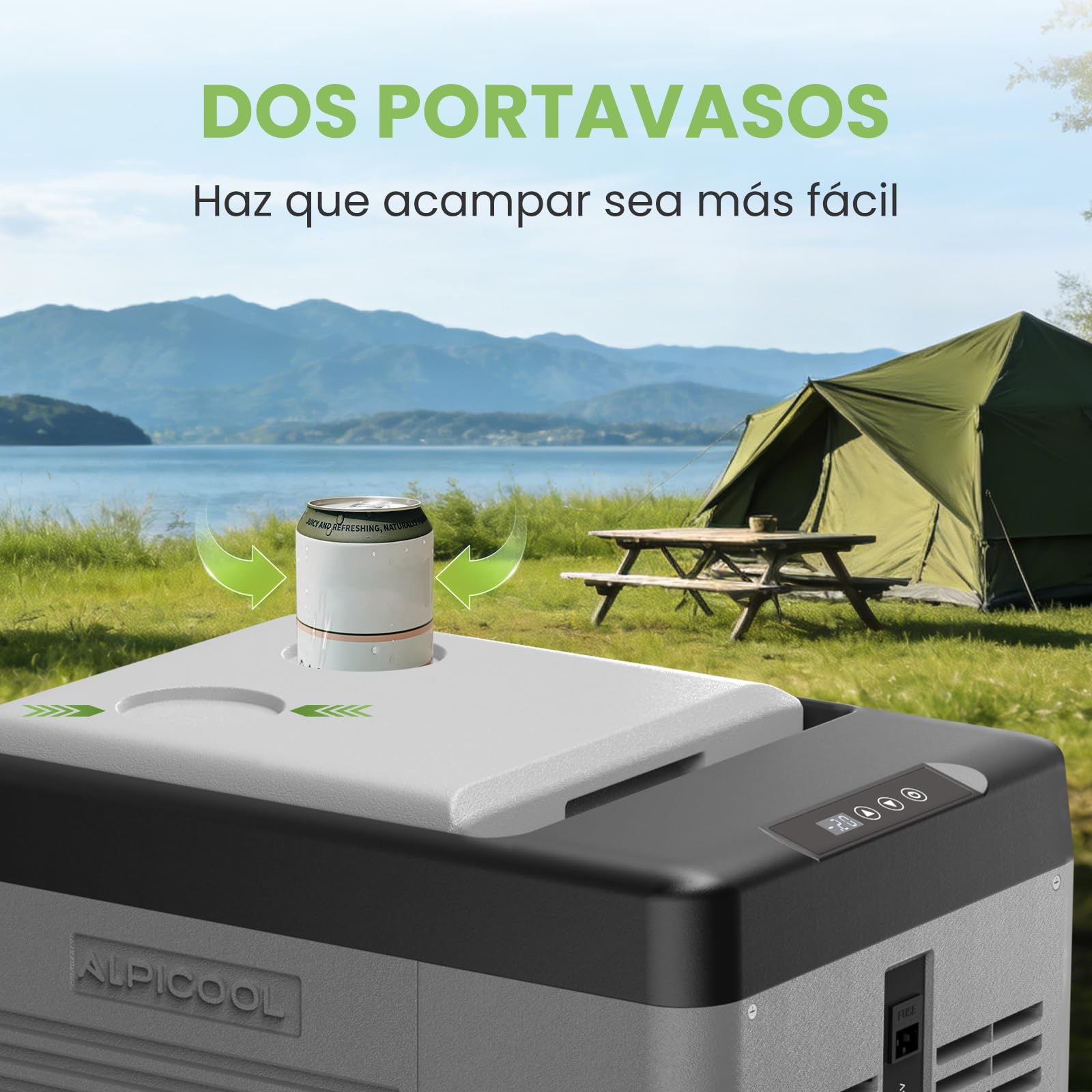 Alpicool Portátil Coche Frigoríficos 9L, Nuevo 2026 de CL9 Nevera Portátil Eléctrica 12V /24V DC, Mini Nevera de Coche 20°C a -20°C, Nevera Compresor para Hogar, Camping, Viajes, Automóvil, Gris