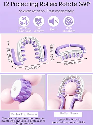 Miniatura 5 de Rodillo masajeador anticelulítico con asas de rodillo desmontables para todo el cuerpo, pierna, lumbar, hombro, espalda, brazo masaje estiramiento