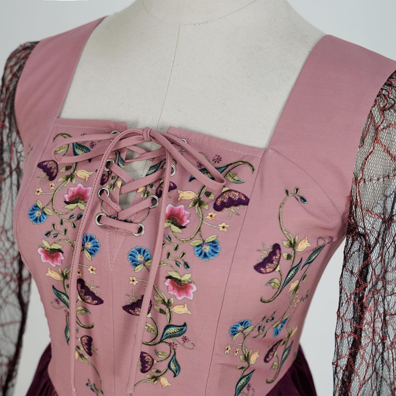 Womens Hocus Pocus Halloween Costume Witch Sisters Cosplay Costumes Medieval Witch Long Dress - Image 4