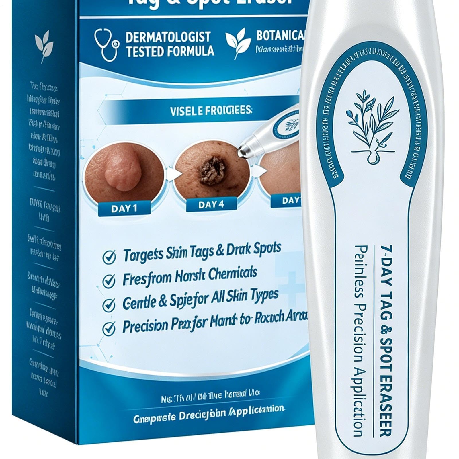 Bolígrafo para la eliminación de verrugas – Solución suave de absorción rápida de 15 ml, aplicador para el tratamiento de verrugas planas, herramienta de precisión para el cuidado de la piel, fórmula