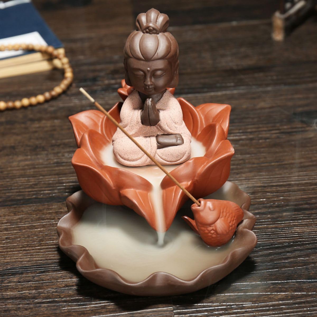 紫砂倒流香炉 Incense Sticks Holder,西方三圣观音塔香炉 Incense Holder,线香香道摆件-12746