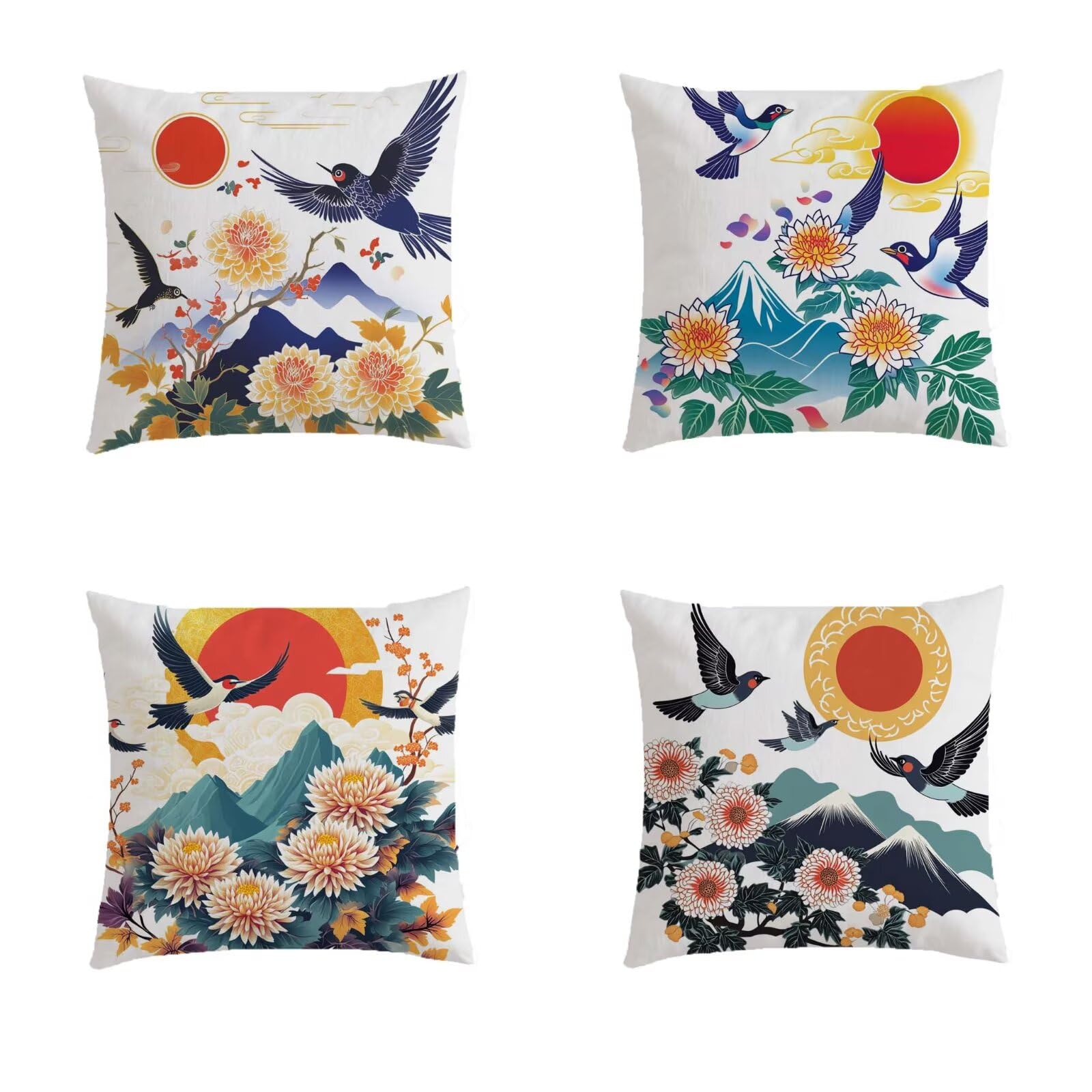 Flower gifts lot de 4 housses de coussin carrées à offrir pour une crémaillère