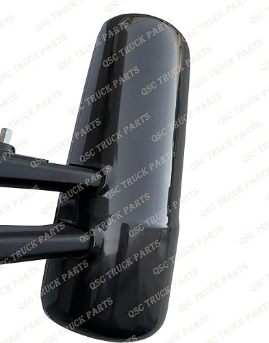 Miniatura 2 de QSC Tuck Parts - Conjunto de espejo de puerta negro con brazos derecho izquierdo par para Kenworth T680 T880
