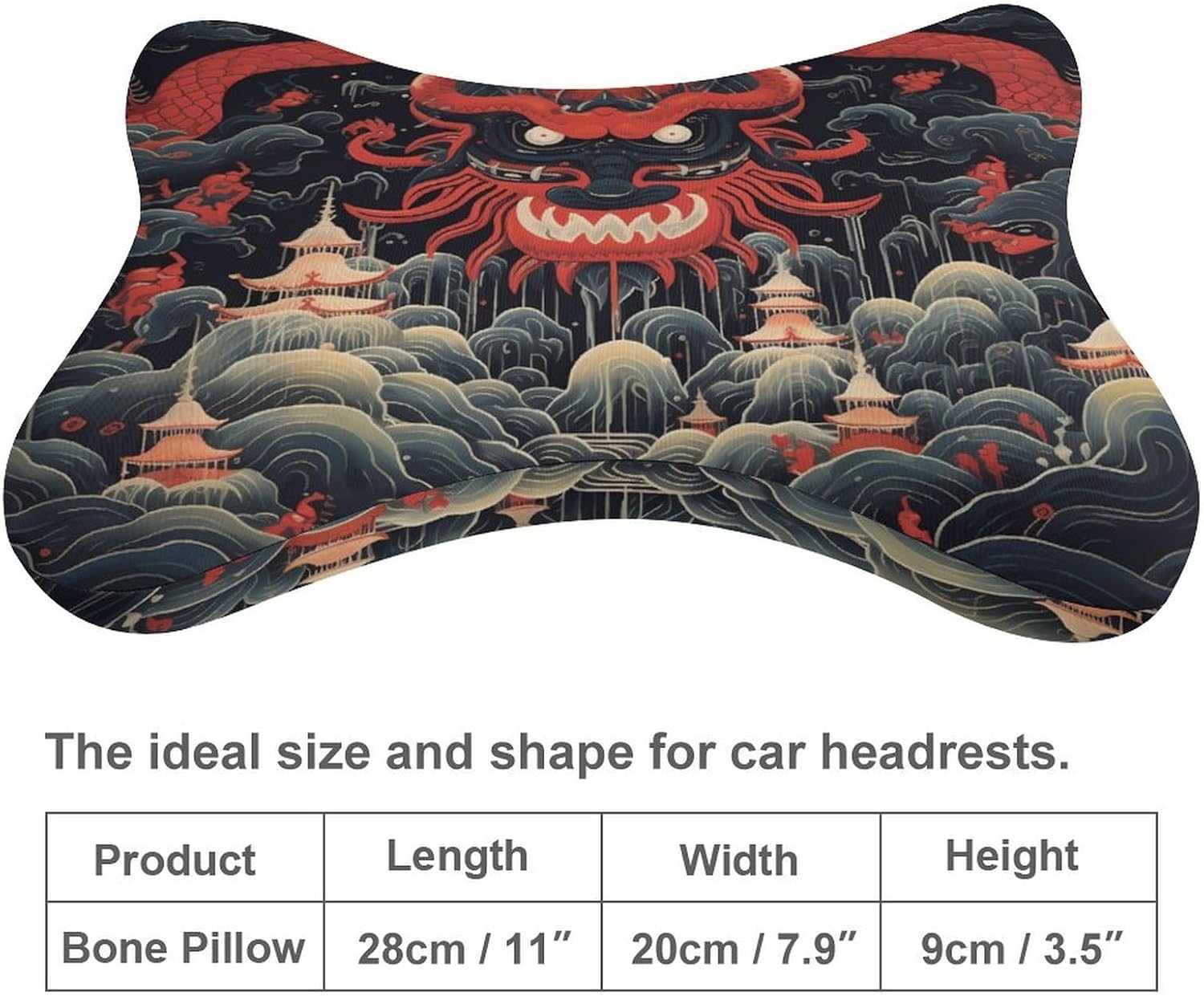 Demon 2 Pack Car Neck Pillow Car Headrest Soft Car Pillow for Most Cars