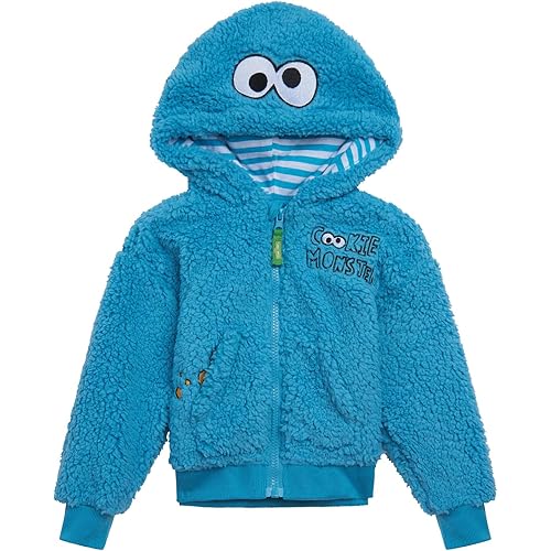 Sesame Street Fleece Zip Up Hoodie Infant to Little Kid Sizes (12 Months - 7-8)