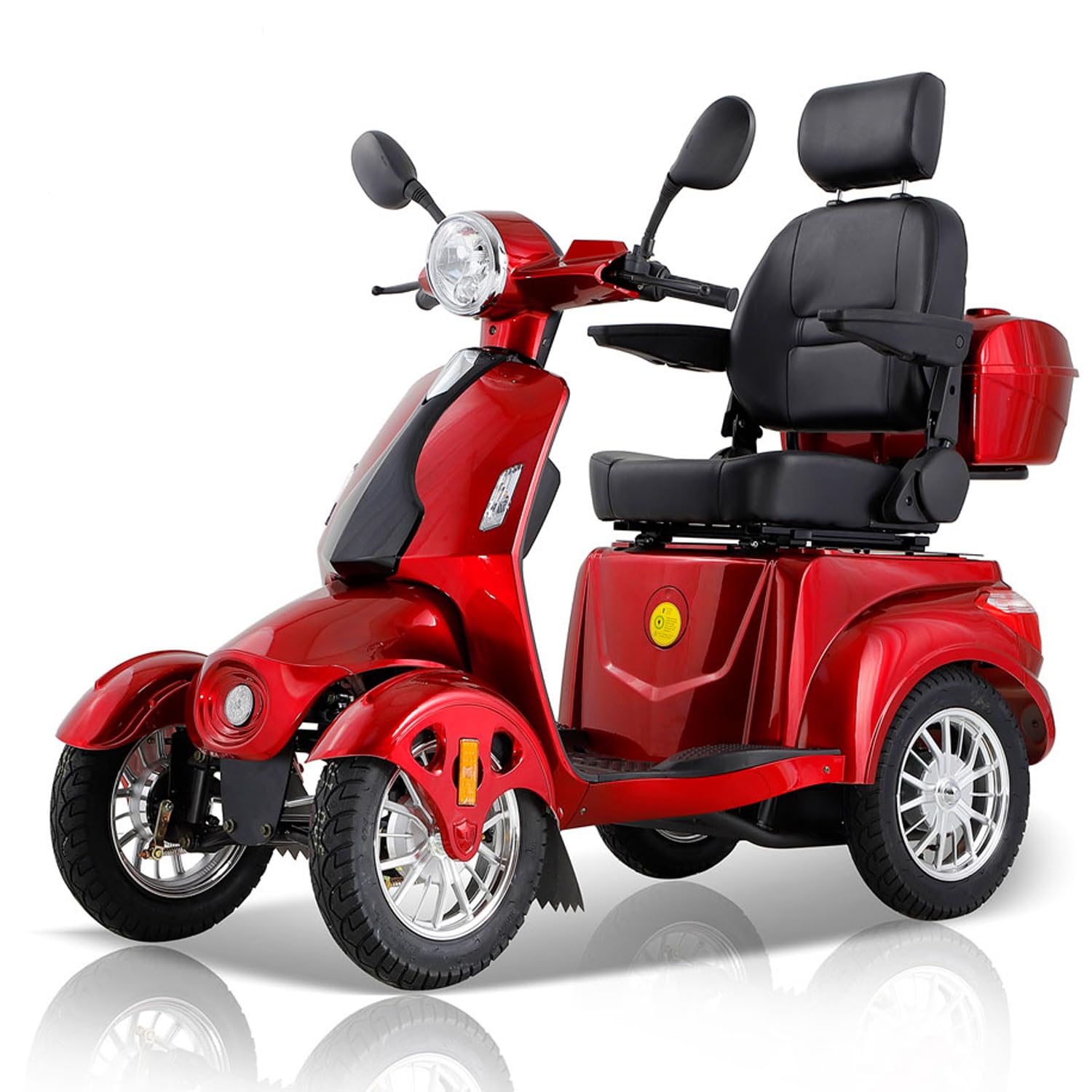 4 Wheel Heavy Duty Mobility Scooters for Seniors & Adults 500lbs Capacity 1000W All Terrain Recreational Mobility Scooter for Travel Electric Powered Wheelchair Device (Red)