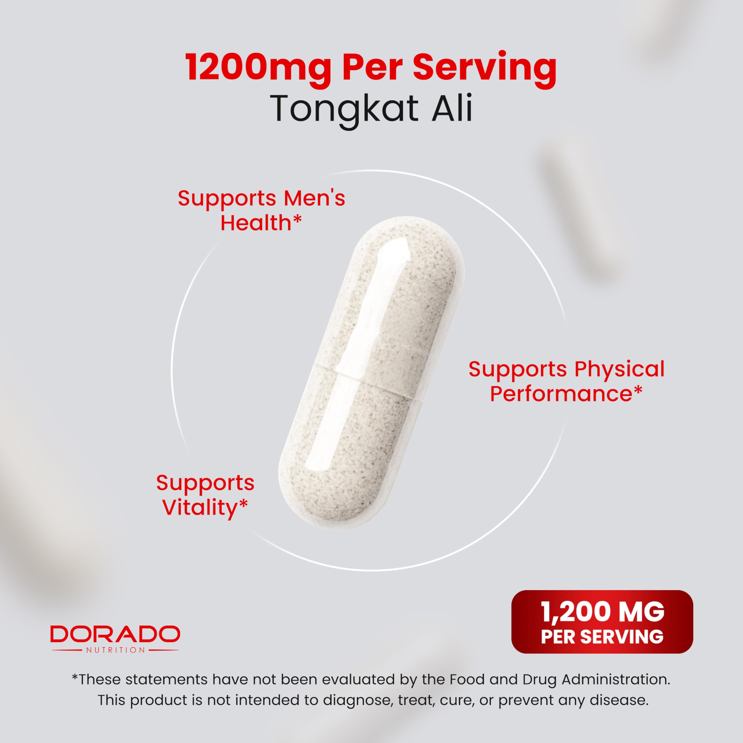 Tongkat Ali For Men (Longjack) Eurycoma Longifolia Extract 1200mg Per Serving, 120 Capsules - Longjack Tongkat Ali for Men's Health & Vitality Support - Third Party Tested, USA Made & Non-GMO — Amazon image 4