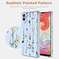 Vista 3 de Funda para Galaxy A04e, Samsung A04e 4G SM-A042F con protector de pantalla, funda transparente con patrones de jardín de flores, funda protectora