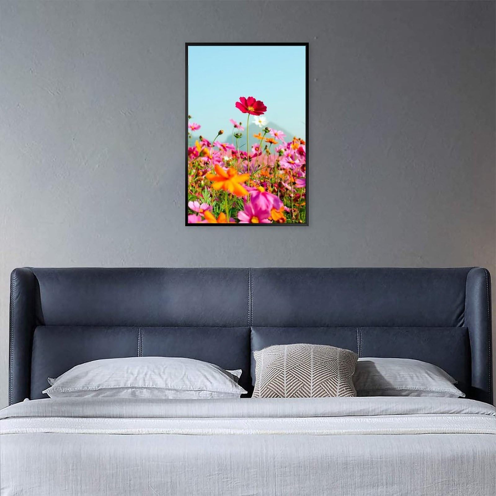 Amazon.co.jp: 絵画 コスモスの花畑インテリア 絵画 色とりどりの花畑