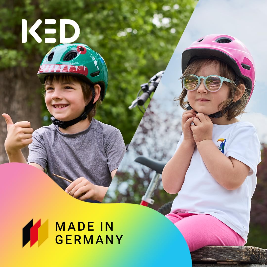 KED Meggy Spark Kinderfahrradhelm, Inmold, 360° Verstellsystem, Reflektoren, Insektenschutznetz, Leicht, Verstellbar, Made In Germany