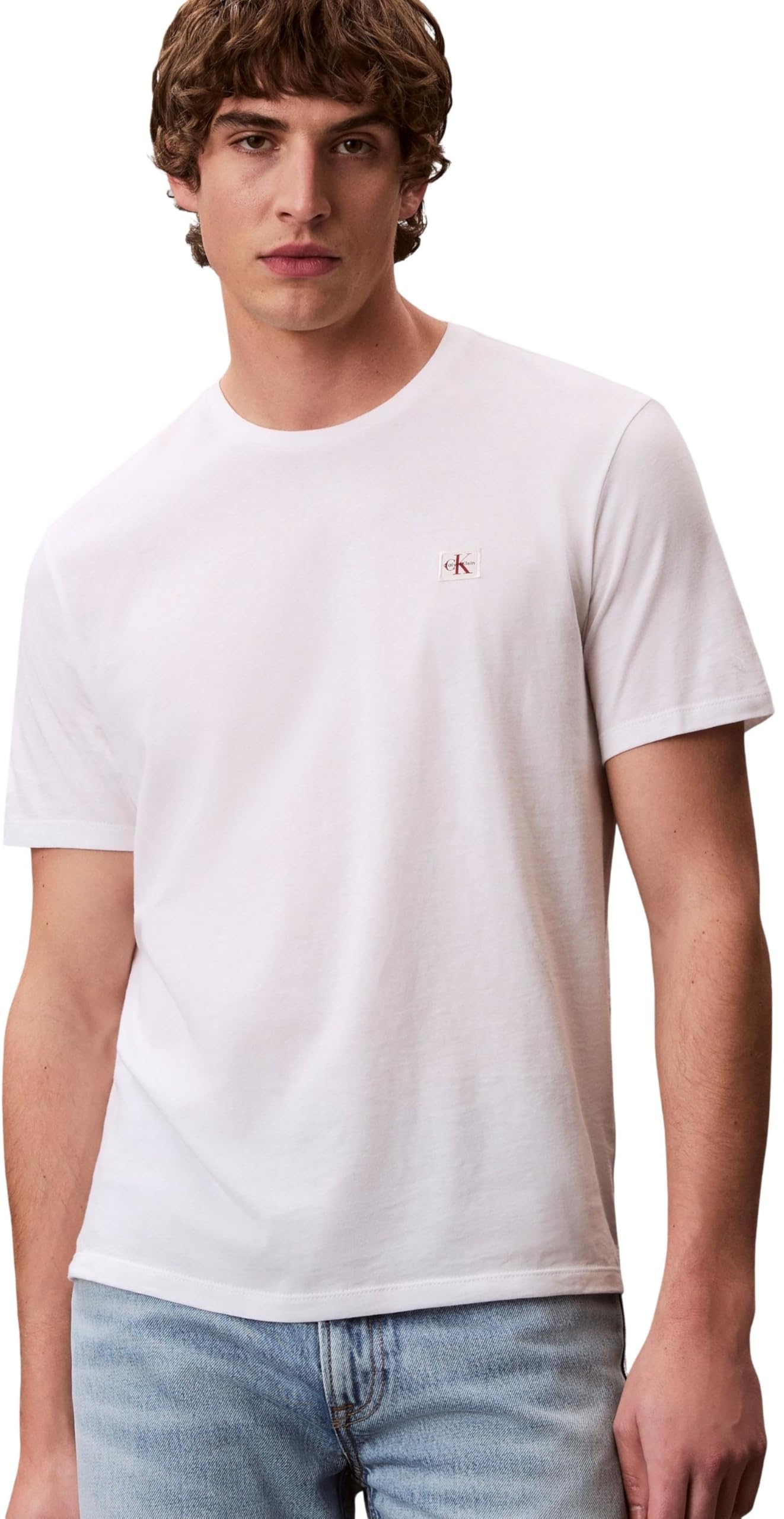 Calvin Klein SS Badge tee 2pk Lv04rd248g Camisetas Hombre (Pack de 2)
