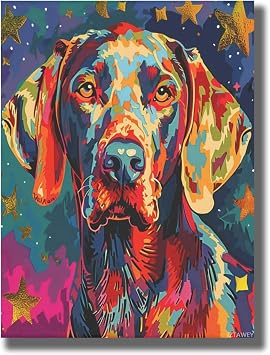 IZTAWEY Wall Art Weimaraner Pop Art for Bathroom Painting Canvas Prints Room Decor Bedroom Living Room Office Apartment Kitchen Decoration Artwork 12x16inch No Frame