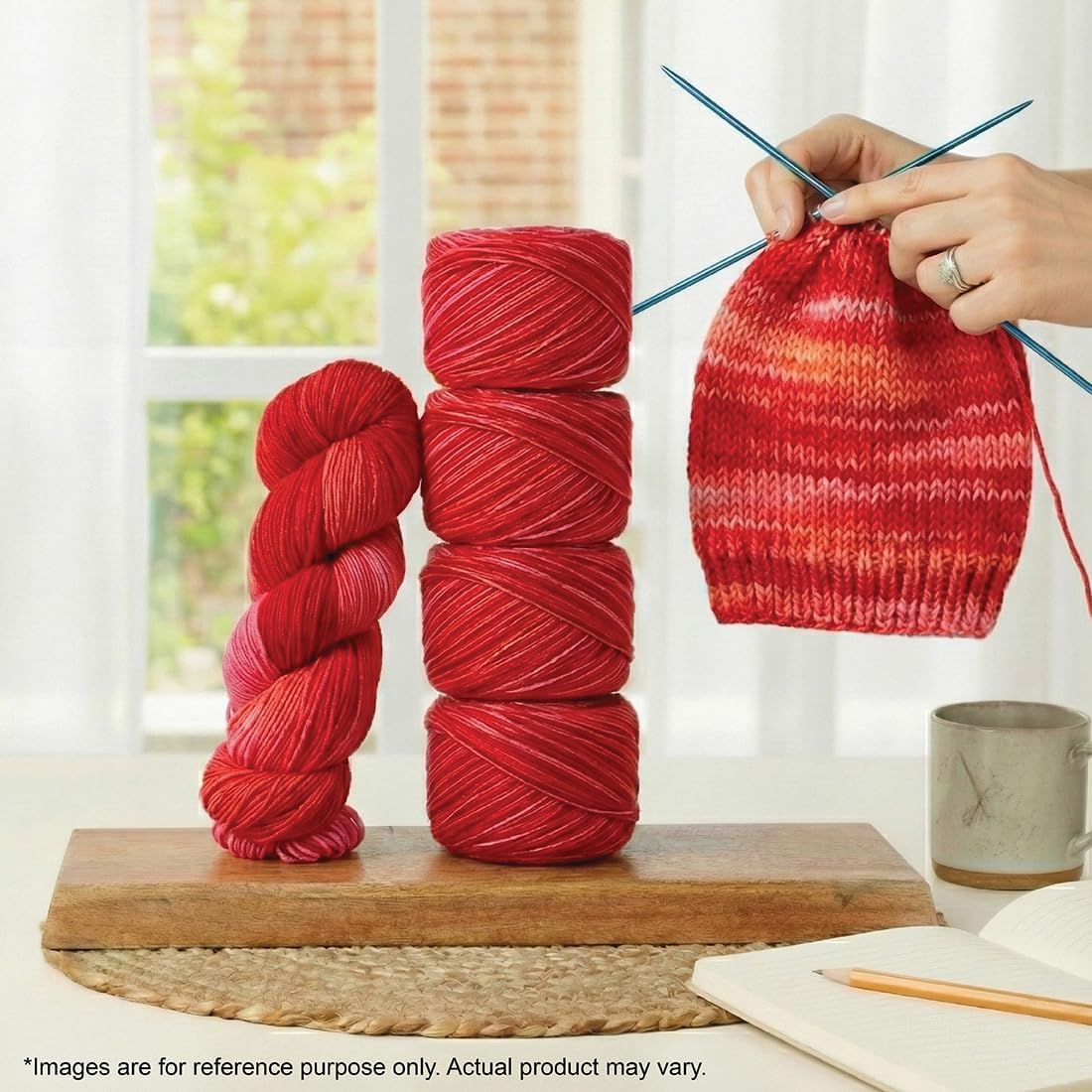 KnitPro Symfonie Premium Hand Dyed Yarn | 100% Extra Fine Merino Wool for Knitting & Crocheting, DK Weight, Oeko-TEX Certified, Colorfast Fiber 220m, 100g Skein | Viva Variegated Berry Bowl
