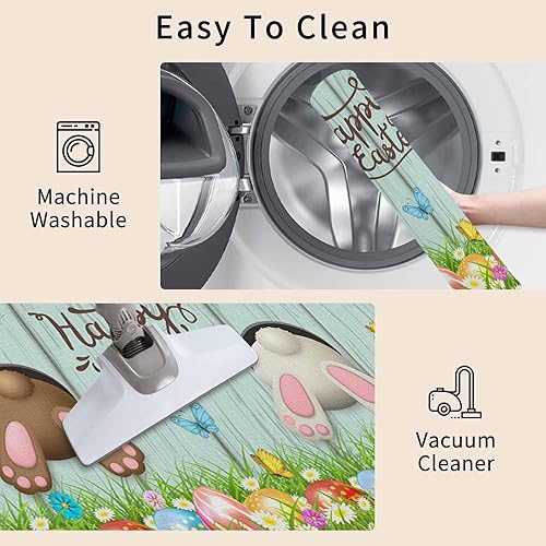 Vista 157 de Tapete de Feliz Navidad, tapete antideslizante para puerta delantera, baño, cocina, dormitorio, patio, entrada, 16 x 24 pulgadas, rojo, negro y verde