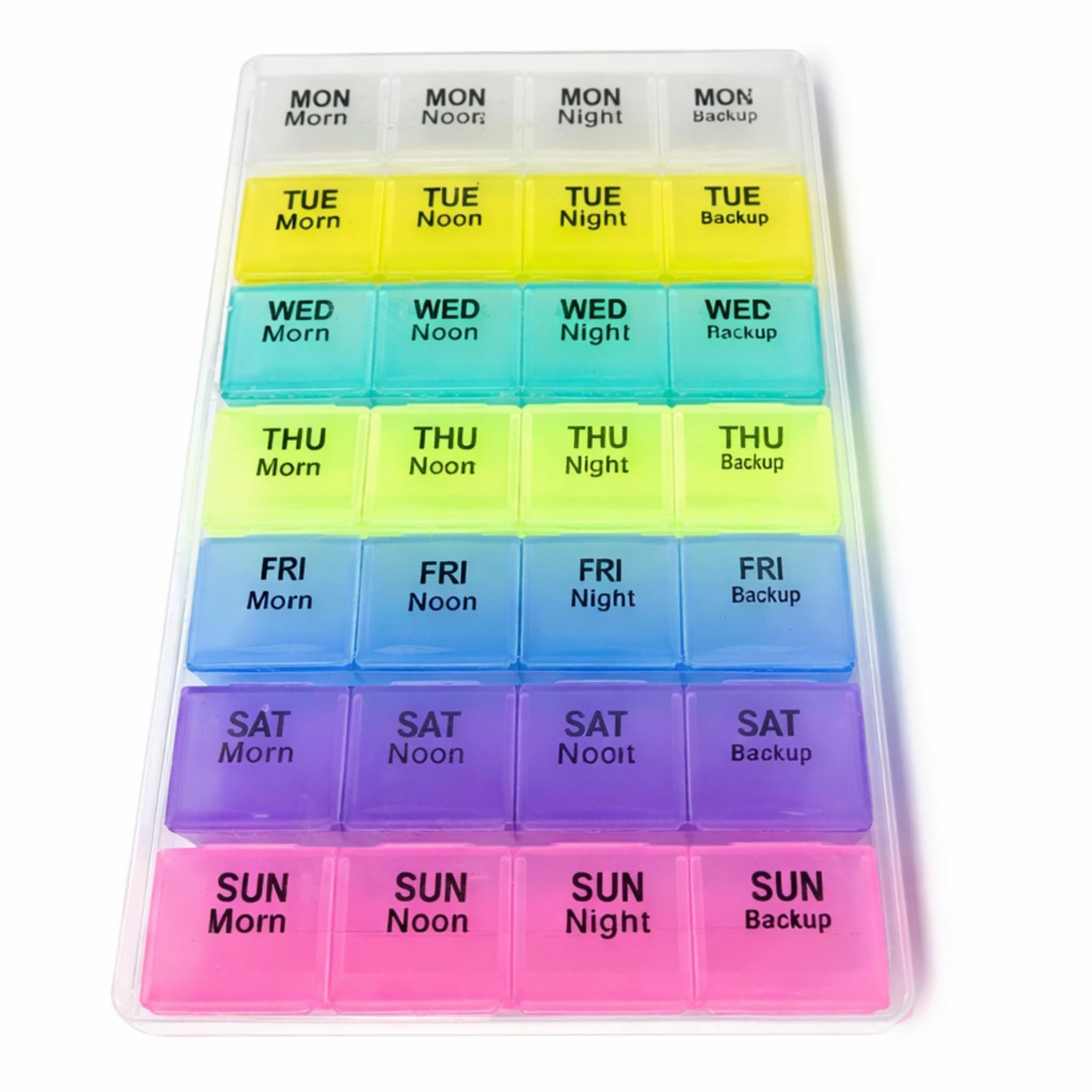 HCG Health Cure Generation Medicine Organizer 7-Day-Weekly Pill Case 28 Compartments Colorful Weekly Travel Pill Planner, Portable Travel Kits,Dust-Proof Box for Pills/Vitamin/Supplements Daily Reminders of 4 Times (1 PC ) (medicine container box)-image-48