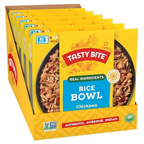 Tasty Bite Chickpea Biryani Rice Bowl, Ready to Eat, Microwaveable,