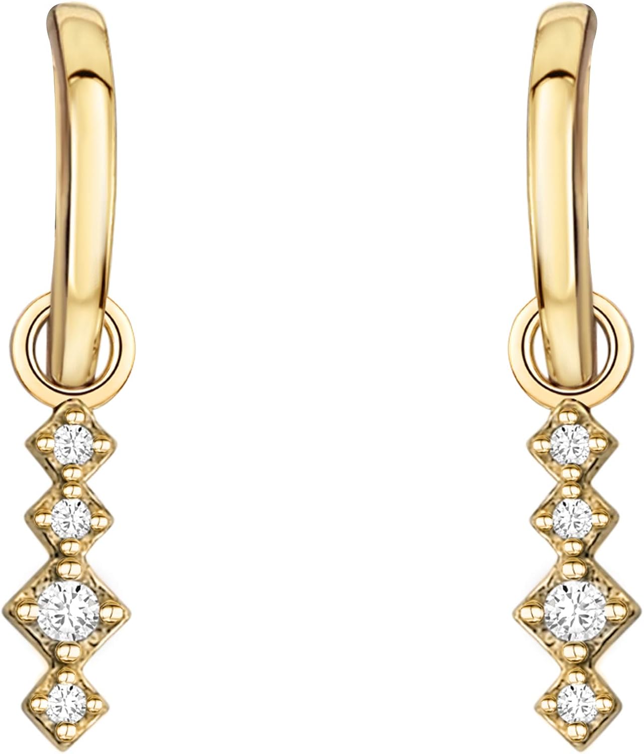 SOFIA MILANI - Women's Earrings 925 Silver - Gold Plated & with Zirconia Stone - Fine Creoles - 21034, Small - Image 4