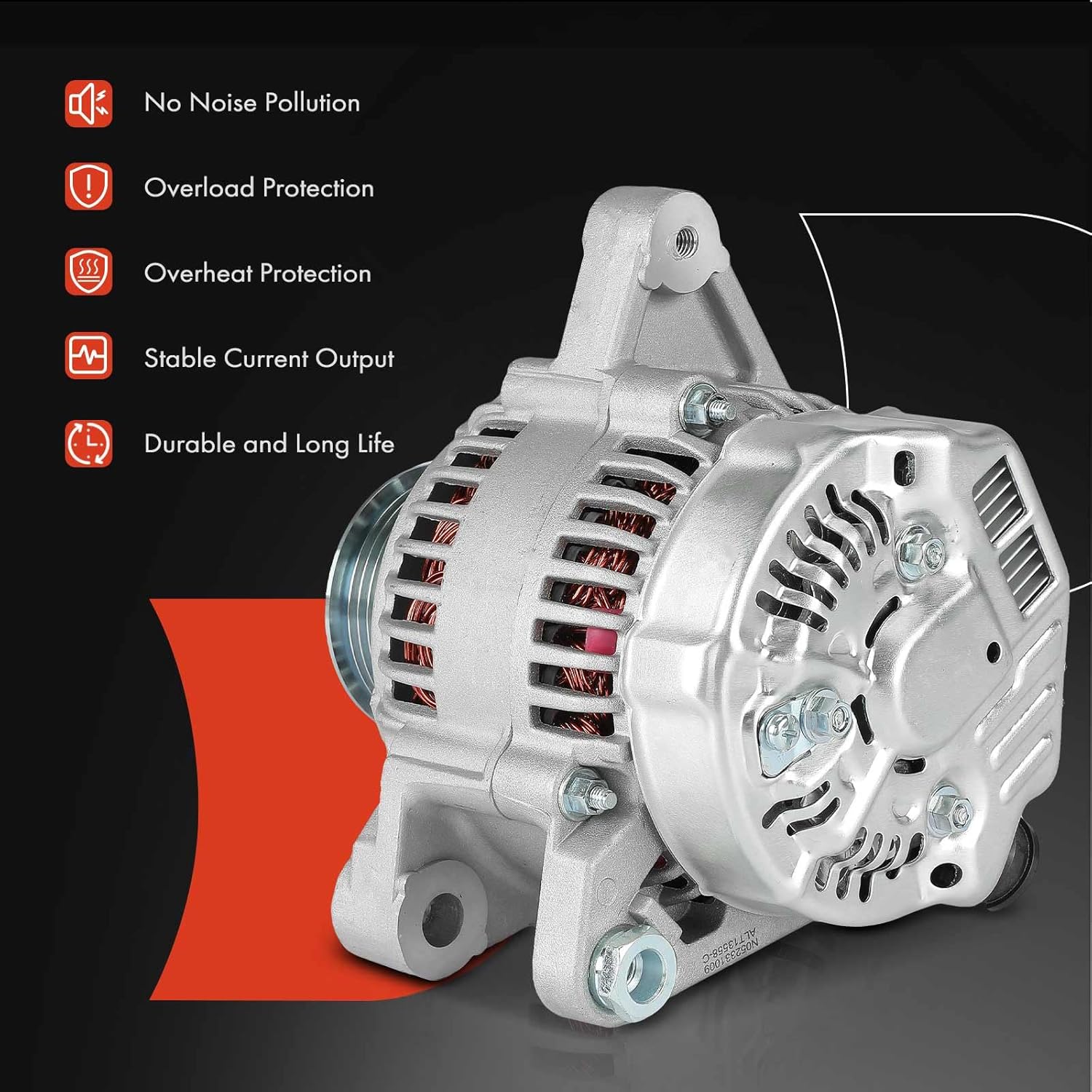 A-Premium Alternator Compatible with Toyota Camry 1994-1996, Avalon 1995-1999 & Lexus ES300 1994-1996, 3.0L, 12V 80A 6-Groove Pulley Clockwise, Replace# 270600A020, 2706020010