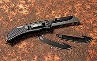 Vista 8 de OUTDOOR EDGE 2.5" RAZOR-WORK - Cuchillo plegable de utilidad con hoja reemplazable RazorSafe (Negro, 2 hojas)