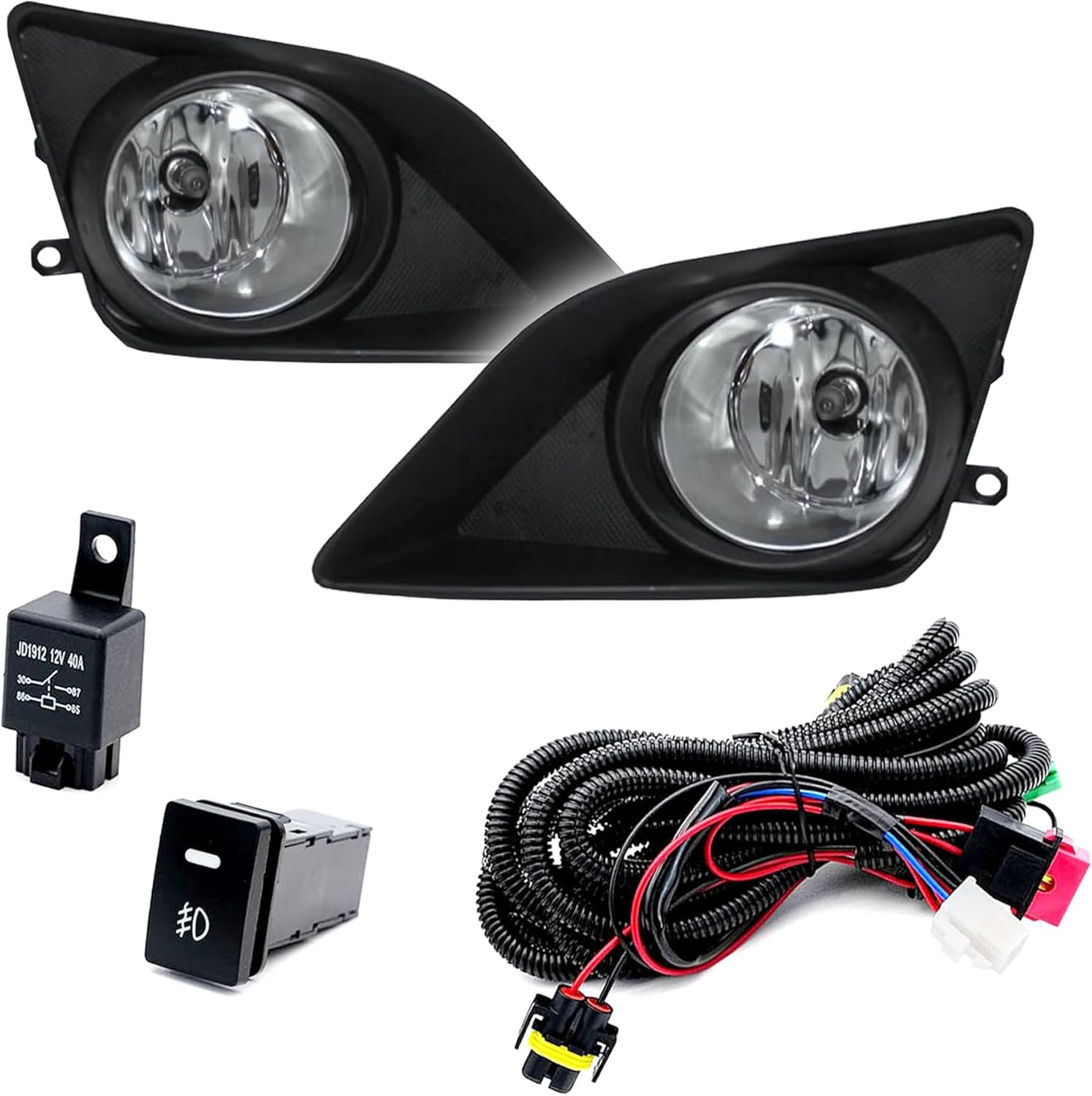 Fog Lights Assembly Driving Fog Lights Lamps For Toyota Corolla 2009-2010 |Clear Lens Front Driving Lamps | OEM Version | 81220-0D042、81210-0D042