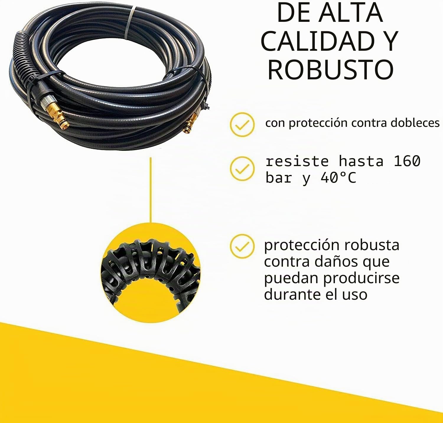 Manguera de alta presión para todas las limpiadoras de alta presión de Kärcher K2 a K7 a partir de 2008 con sistema de conexión rápida Click como - 2.641-721.0