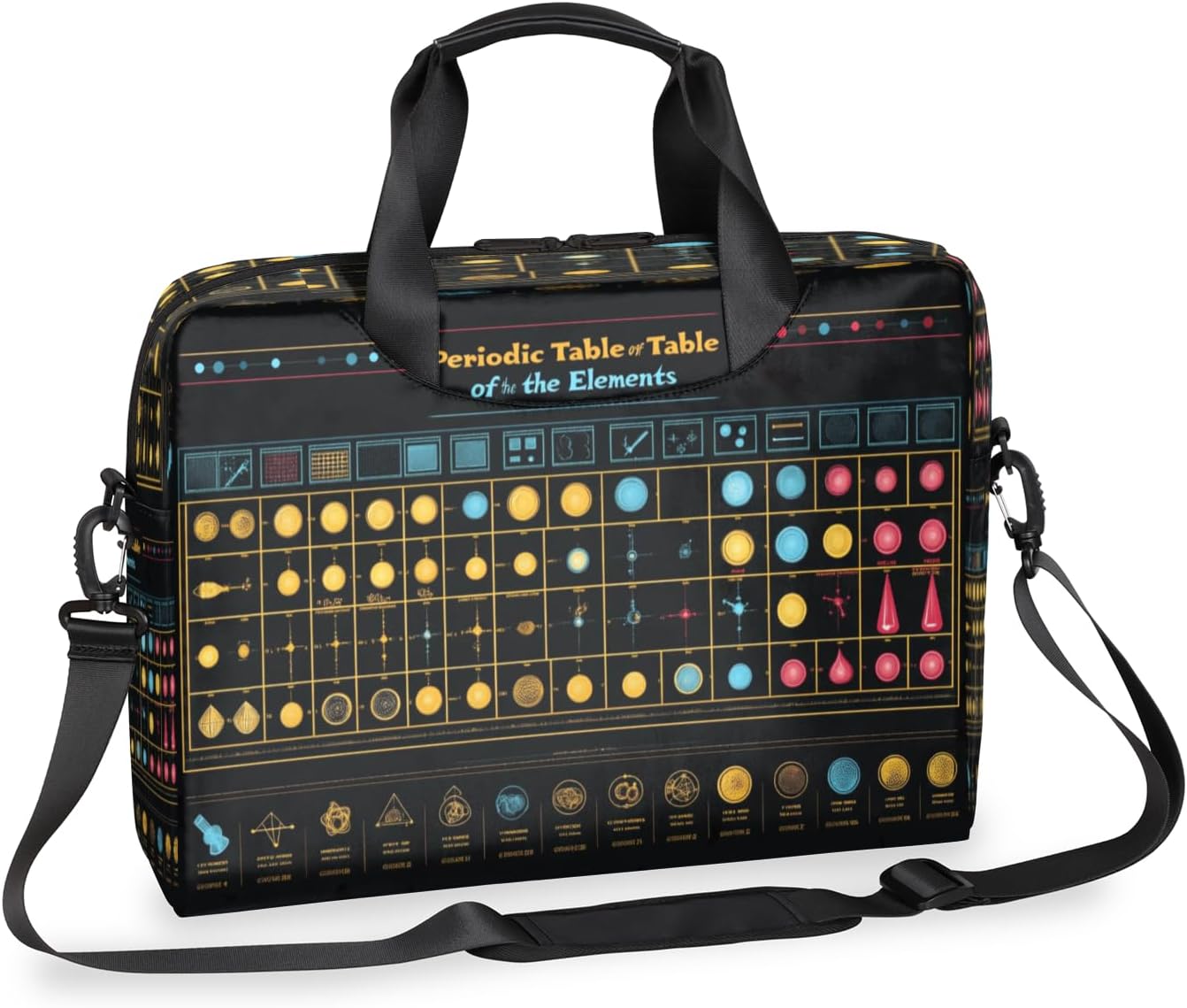 Colorful Periodic Table Laptop Bag 13-16 In Laptop Sleeve Computer Case Messenger Briefcase Carrying Handbags