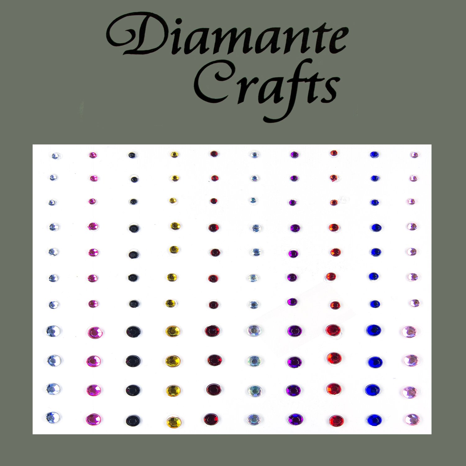 Diamante Crafts Multicolor 1Mm 2Mm 3Mm Mixed Colours Diamante Self Adhesive Rhinestone Craft Embellishment Gems - Created Exclusively