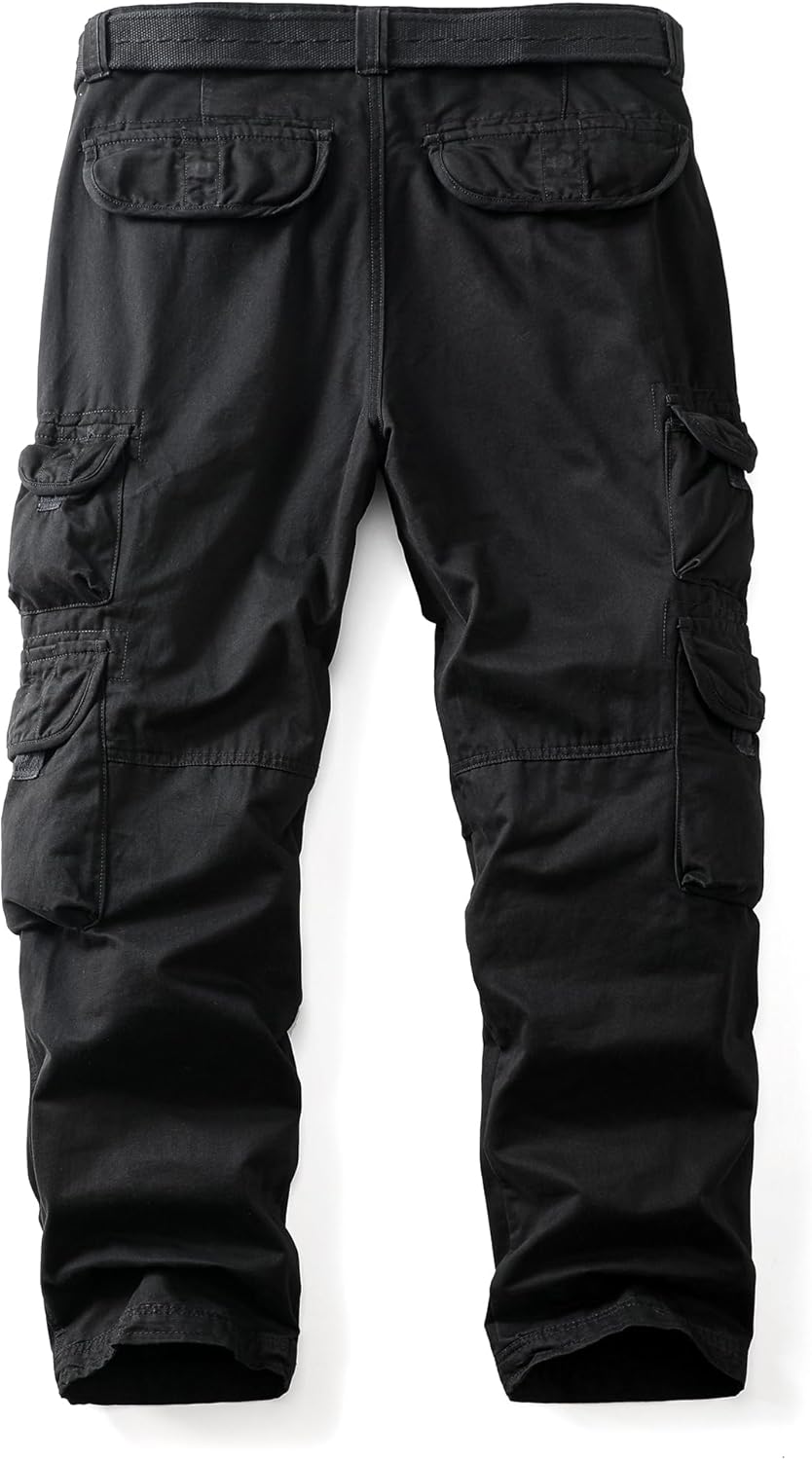 Men's Camo Cargo Work Pants Ripstop Causal Cotton Wild BDU Trousers with 8 Pockets (No Belt) - Image 3