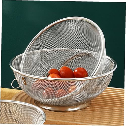 Miniatura 5 de GLEAVI Juego de colador y cuenco de cocina de acero inoxidable, colador de alimentos, escurridor de cesta de malla para verduras, frutas, lavado y