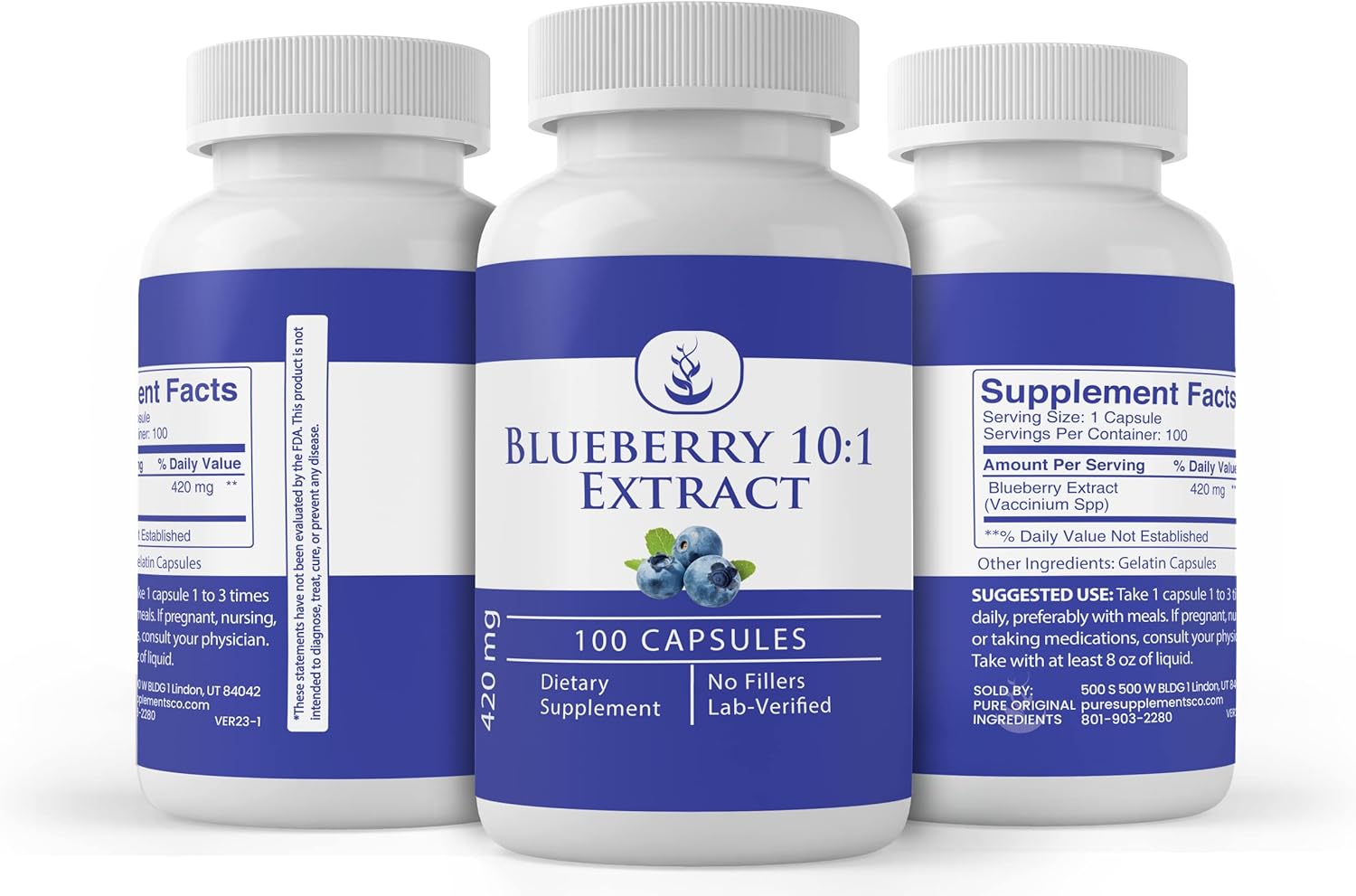 Pure Original Ingredients Blueberry 10:1 Extract, (100 Capsules) Always Pure, No Additives Or Fillers, Lab Verified - Image 4