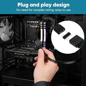 2 Pack 4 Pin RGB to 3 Pin ARGB Adapter Connector - 25cm Extension Cable Compatible with Corsair Controller QL LL120 iCUE - 12V to 5V Converter Connector for ARGB Lighting Devices Shenguang Sync System