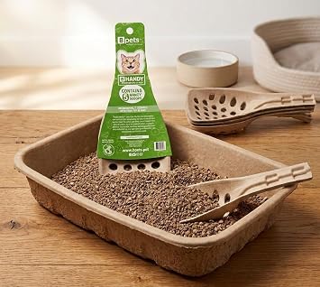 PETPRO Cat Litter Scoop 5 Pack Molded Pulp Eco Friendly Kitty Litter Scooper, Durable Clumping Litter Sifter for Multi Cat Homes