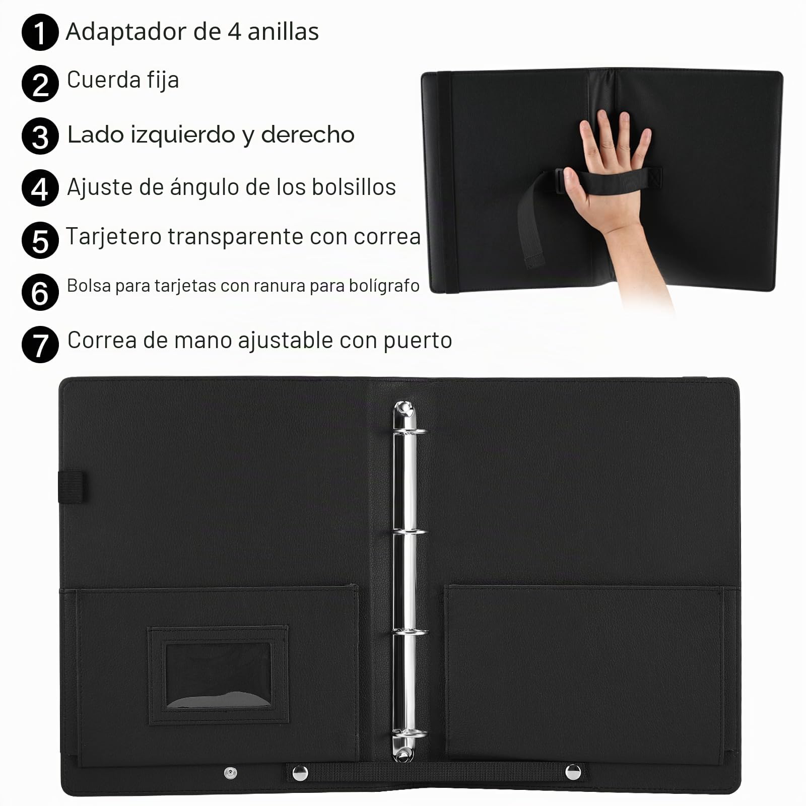 Carpeta de música, carpeta de partituras A4, de piel sintética con correa de mano, carpeta de piano con 30 bolsillos interiores, carpeta de partituras de musica coral