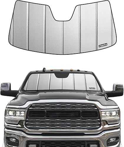 Pigenius Parasol para parabrisas para Dodge Ram 25003500 2021 2022 2023 25003500 - Parasol plegable definitivo, color gris