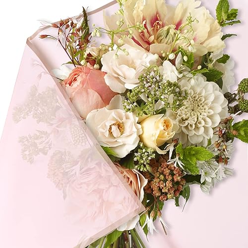 Miniatura 4 de Kosotody 20 hojas de papel de regalo de flores, impermeable, ramo de floristería con cinta para ramos de manualidades, ramo de embalaje, 22.8 x 22.8