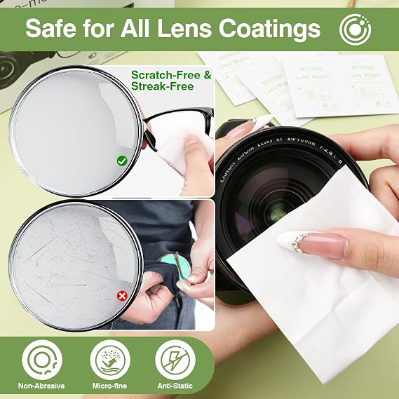 400 Pack 6x6 Inch Lens Wipes for Eyeglasses, Cleaner Wipes, Glasses Wipes