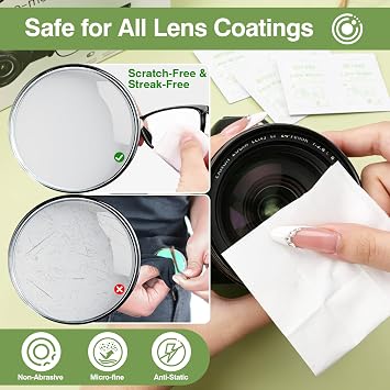 400 Pack 6x6 Inch Lens Wipes for Eyeglasses, Cleaner Wipes, Glasses Wipes